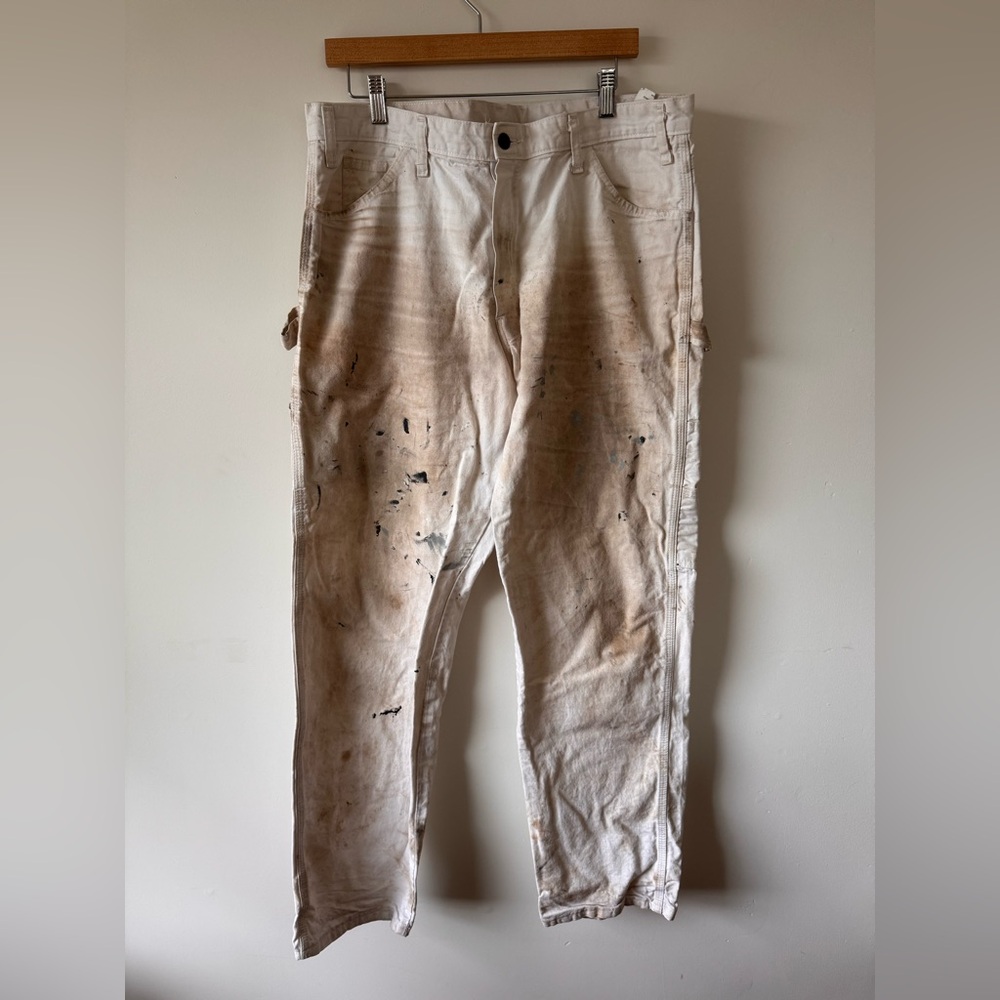 Vintage Dickies Carpenter Pants Paint Splatter Workwear 38x32